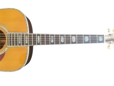 Custom Vertex D45 Natural Aged Amber Yellow Solid Spruce Top Acoustic Fishman Pickups Guitar - Image 4