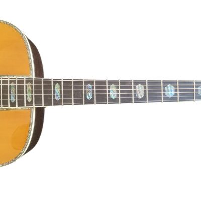 Custom Vertex D45 Natural Aged Amber Yellow Solid Spruce Top Acoustic Fishman Pickups Guitar - Image 4