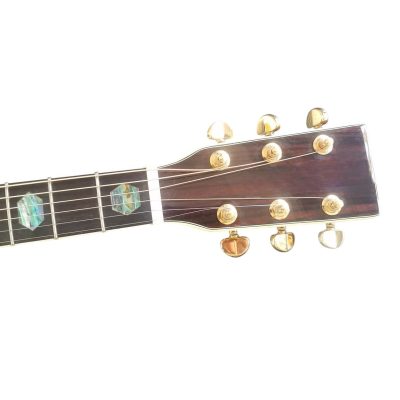 Custom Vertex D45 Natural Aged Amber Yellow Solid Spruce Top Acoustic Fishman Pickups Guitar - Image 5