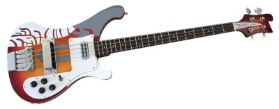 Custom Nova 4003 Psychedelic Paul McCartney Cherry Fireglo 4 String Bass - Image 6