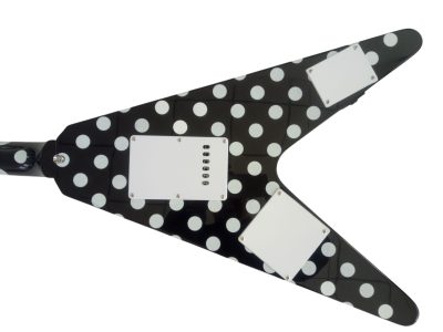 Custom Crown Randy Rhoads I Flying V Black Polka Dots Electric Guitar - Image 3