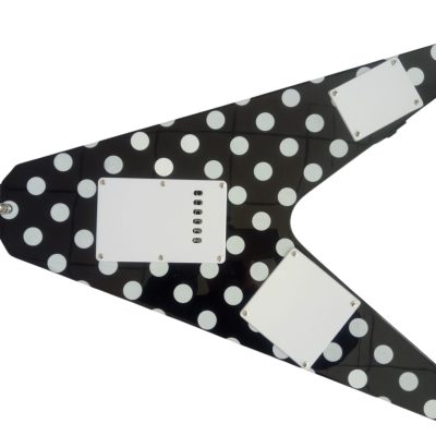 Custom Crown Randy Rhoads I Flying V Black Polka Dots Electric Guitar - Image 3