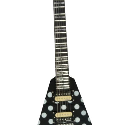 Custom Crown Randy Rhoads I Flying V Black Polka Dots Electric Guitar - Image 7