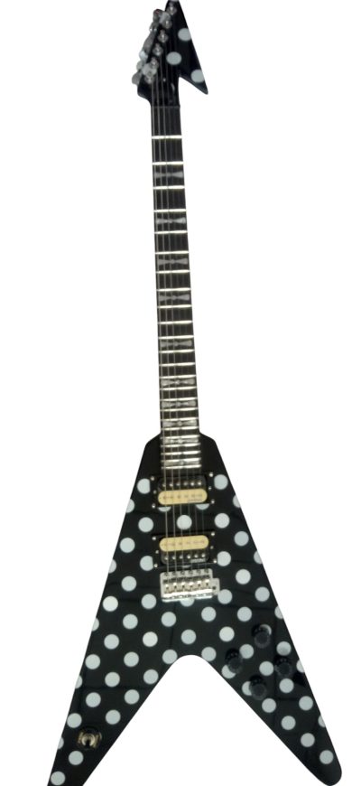 Custom Crown Randy Rhoads I Flying V Black Polka Dots Electric Guitar - Image 7
