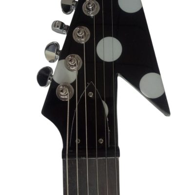 Custom Crown Randy Rhoads I Flying V Black Polka Dots Electric Guitar - Image 8