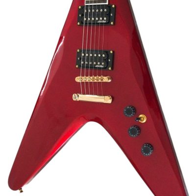 Custom Crown Flying V Red Metallic Custom Fretboard Inlay Guitar