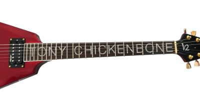 Custom Crown Flying V Red Metallic Custom Fretboard Inlay Guitar - Image 3