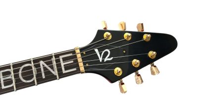 Custom Crown Flying V Red Metallic Custom Fretboard Inlay Guitar - Image 4