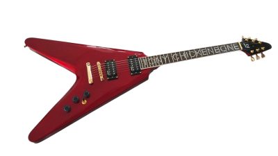 Custom Crown Flying V Red Metallic Custom Fretboard Inlay Guitar - Image 5