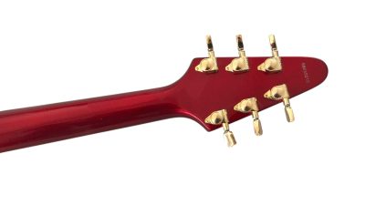 Custom Crown Flying V Red Metallic Custom Fretboard Inlay Guitar - Image 6
