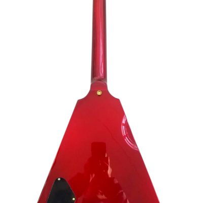 Custom Crown Flying V Red Metallic Custom Fretboard Inlay Guitar - Image 8