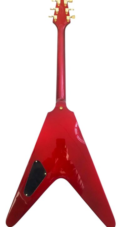 Custom Crown Flying V Red Metallic Custom Fretboard Inlay Guitar - Image 8