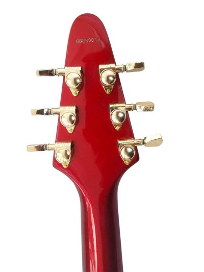 Custom Crown Flying V Red Metallic Custom Fretboard Inlay Guitar - Image 9