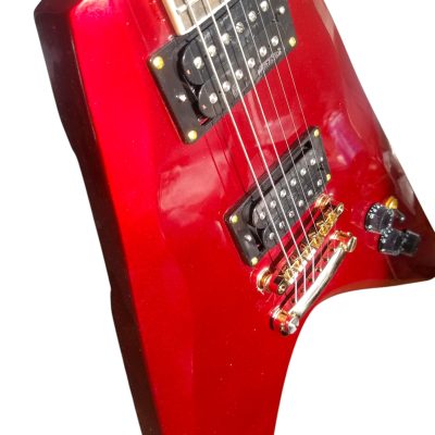 Custom Crown Flying V Red Metallic Custom Fretboard Inlay Guitar - Image 12