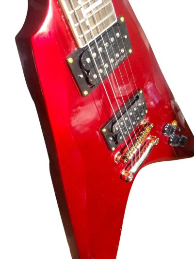 Custom Crown Flying V Red Metallic Custom Fretboard Inlay Guitar - Image 12