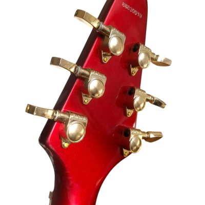Custom Crown Flying V Red Metallic Custom Fretboard Inlay Guitar - Image 13