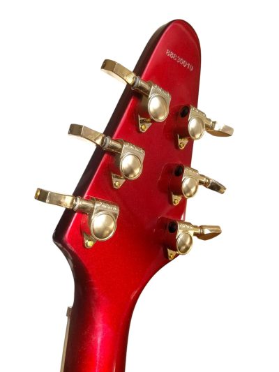 Custom Crown Flying V Red Metallic Custom Fretboard Inlay Guitar - Image 13