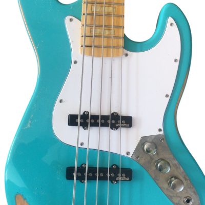 Custom Regent Maui Blue 5 String Jazz Bass
