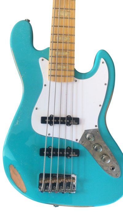 Custom Regent Maui Blue 5 String Jazz Bass
