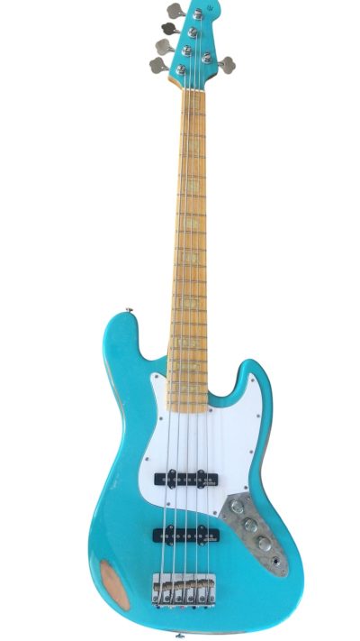 Custom Regent Maui Blue 5 String Jazz Bass - Image 5