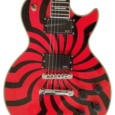 Custom Crown Buzzsaw Bullseye Zakk Wylde Orange Black Guitar