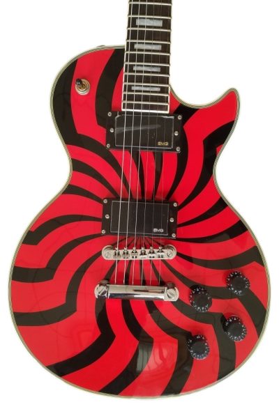 Custom Crown Buzzsaw Bullseye Zakk Wylde Orange Black Guitar