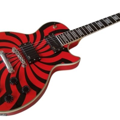 Custom Crown Buzzsaw Bullseye Zakk Wylde Orange Black Guitar - Image 7