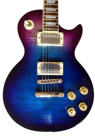 Custom Crown Purple Blue Flame Maple Top Guitar