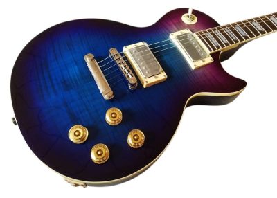 Custom Crown Purple Blue Flame Maple Top Guitar - Image 5