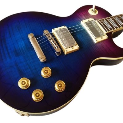 Custom Crown Purple Blue Flame Maple Top Guitar - Image 5