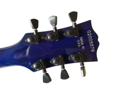 Custom Crown Quilted Maple Aqua Blue Locking Tremolo Guitar - Image 5