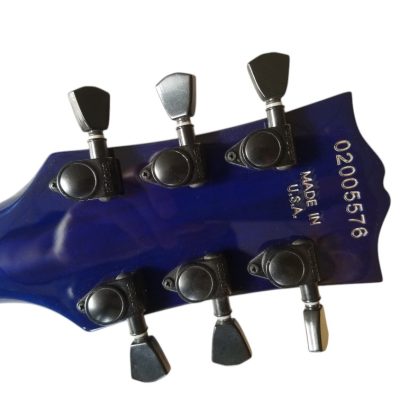 Custom Crown Quilted Maple Aqua Blue Locking Tremolo Guitar - Image 5