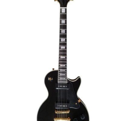 Custom Crown Black Beauty P90 Pickups Ebony Fretboard Guitar - Image 2
