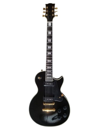 Custom Crown Black Beauty P90 Pickups Ebony Fretboard Guitar - Image 2
