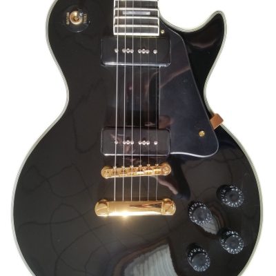 Custom Crown Black Beauty P90 Pickups Ebony Fretboard Guitar