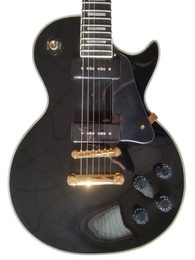 Custom Crown Black Beauty P90 Pickups Ebony Fretboard Guitar
