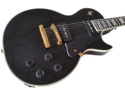 Custom Crown Black Beauty P90 Pickups Ebony Fretboard Guitar - Image 6