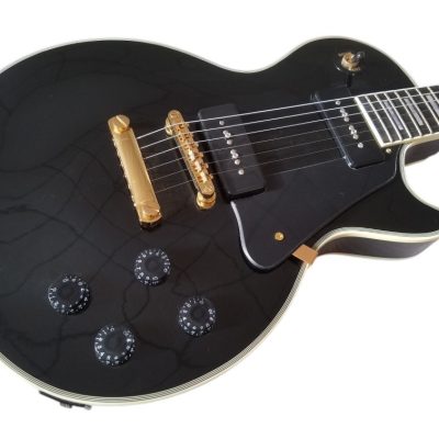 Custom Crown Black Beauty P90 Pickups Ebony Fretboard Guitar - Image 6