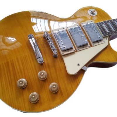 Custom Crown Lemon Burst 3 Pickups Reissue Guitar - Image 5