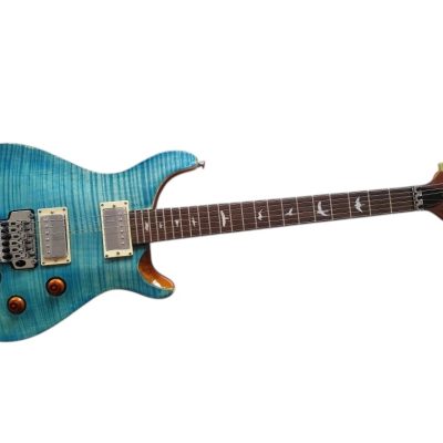 Custom Monarch 24 Teal Flame Maple Top Tremolo Guitar - Image 2