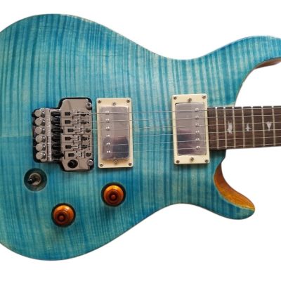 Custom Monarch 24 Teal Flame Maple Top Tremolo Guitar - Image 5