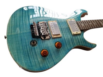 Custom Monarch 24 Teal Flame Maple Top Tremolo Guitar - Image 6