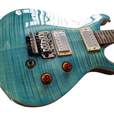 Custom Monarch 24 Teal Flame Maple Top Tremolo Guitar - Image 6