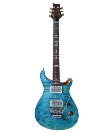 Custom Monarch 24 Teal Flame Maple Top Tremolo Guitar - Image 7