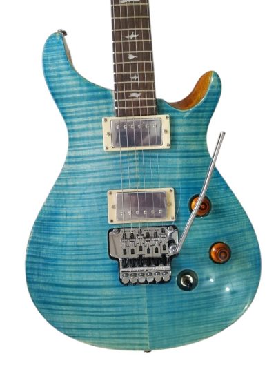 Custom Monarch 24 Teal Flame Maple Top Tremolo Guitar