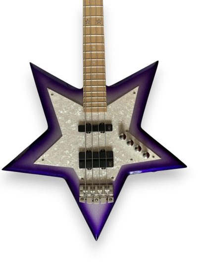 Custom Pulse Maple Fretboard Bootsy Purple Burst Star Space 4 String Rock Bass MEC Pickups Option