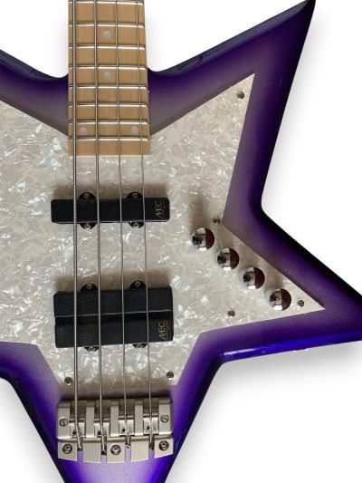 Custom Pulse Maple Fretboard Bootsy Purple Burst Star Space 4 String Rock Bass MEC Pickups Option - Image 6