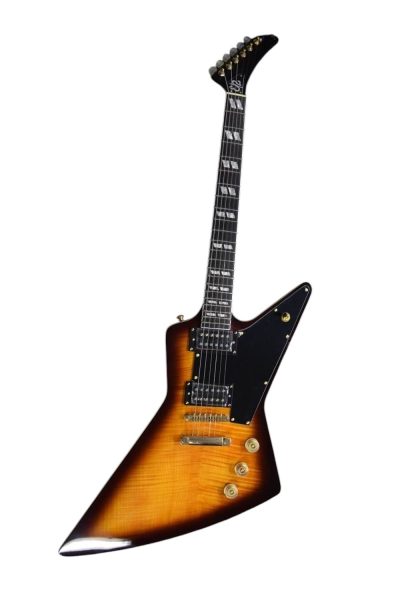 Custom Crown Korina Explorer Tobacco Burst Guitar