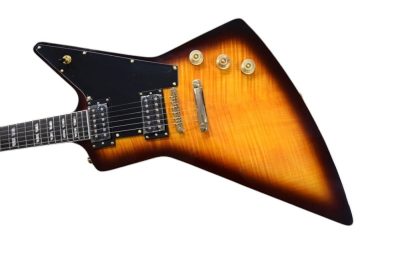 Custom Crown Korina Explorer Tobacco Burst Guitar - Image 3
