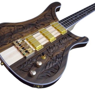 Custom Nova Lemmy Kilmister Engrave Carved 4004 Walnut Wood Body Satin 4 String Bass